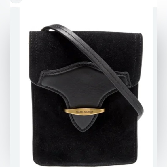 Isabel Marant Black Suede Mini Crossbody Bag - Picture 1 of 8